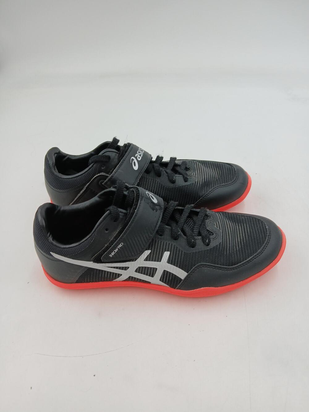 ASICS Shoes Mens Size 7 Throw Pro Strap Low Top Sneaker Black Orange Track Field